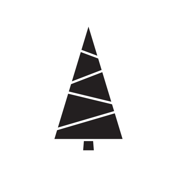 圣诞树图标。现代圣诞树设计。冷杉或云杉树标志。矢量插图。图片下载