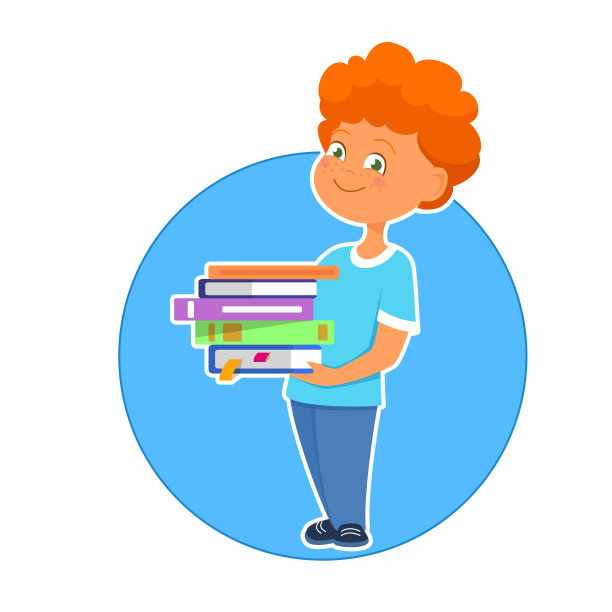 抱书的可爱男孩图片下载