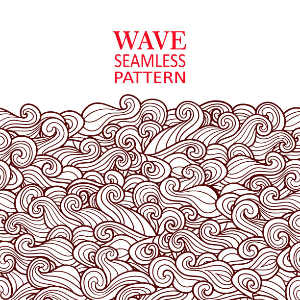 波浪无缝边框图案。可以像邀请卡设计一样使用。图片下载