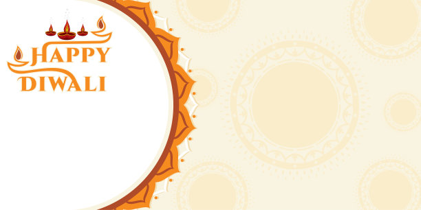 快乐的排灯节的光在印度，矢量插图图片下载