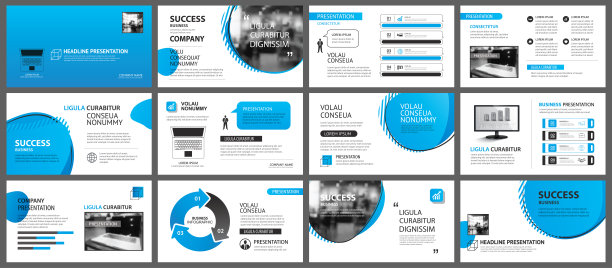 演示文稿和幻灯片布局背景。设计蓝色梯度几何模板。用于商业年度报告，传单，营销，传单，广告，小册子，现代风格。图片下载