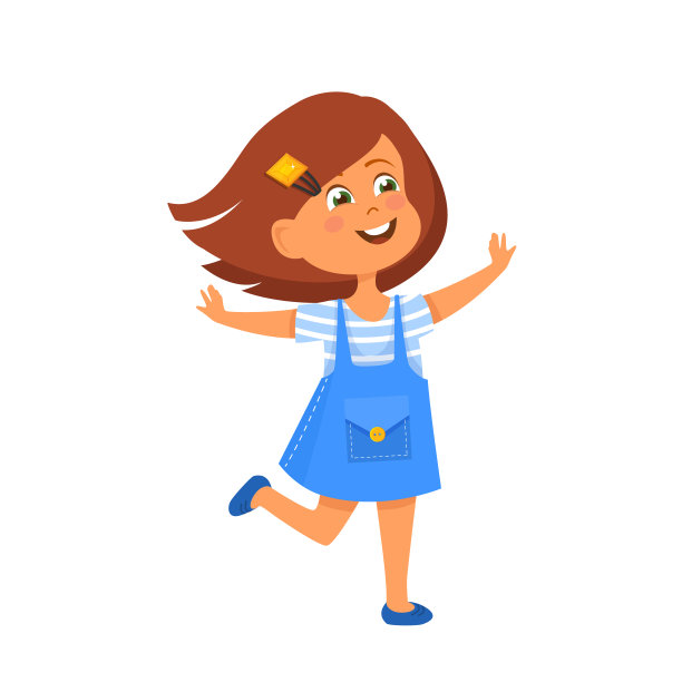 可爱快乐的女孩跳舞图片下载