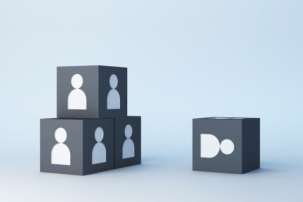 人的图标组成框。三维渲染图片下载