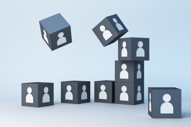 人的图标组成框。三维渲染图片下载