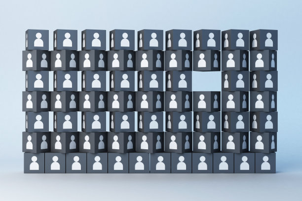 人的图标组成框。三维渲染图片下载