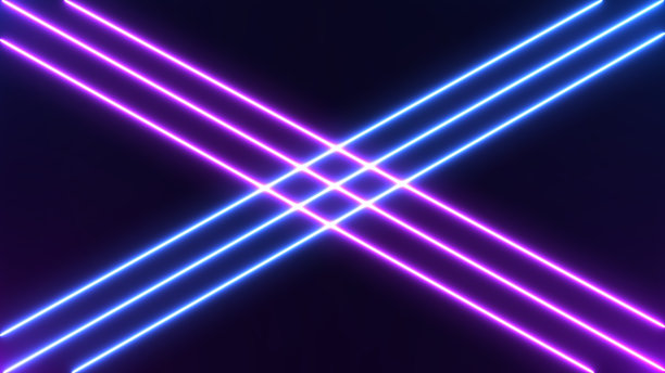 摘要霓虹灯明亮的镜头耀斑在黑色的背景。激光显示彩色横幅广告设计技术图片下载