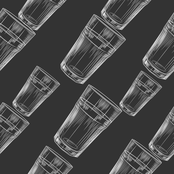 手绘高球玻璃无缝模式在黑板上。科林玻璃背景。图片下载