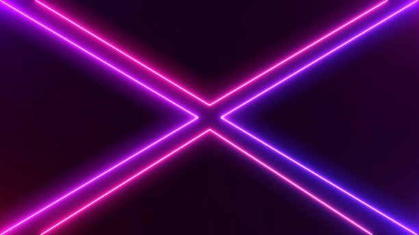 摘要霓虹灯明亮的镜头耀斑在黑色的背景。激光显示彩色横幅广告设计技术图片下载