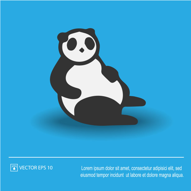 熊猫矢量图标eps 10。简单孤立的插图。图片下载
