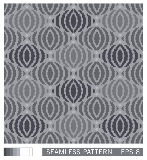 手绘伊卡无缝图案。锯齿民间元素点缀。矢量结构设计图片下载