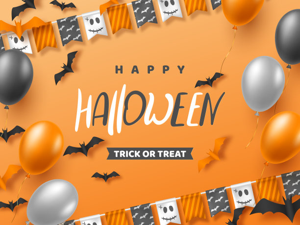 万圣节祝福横幅。图片下载