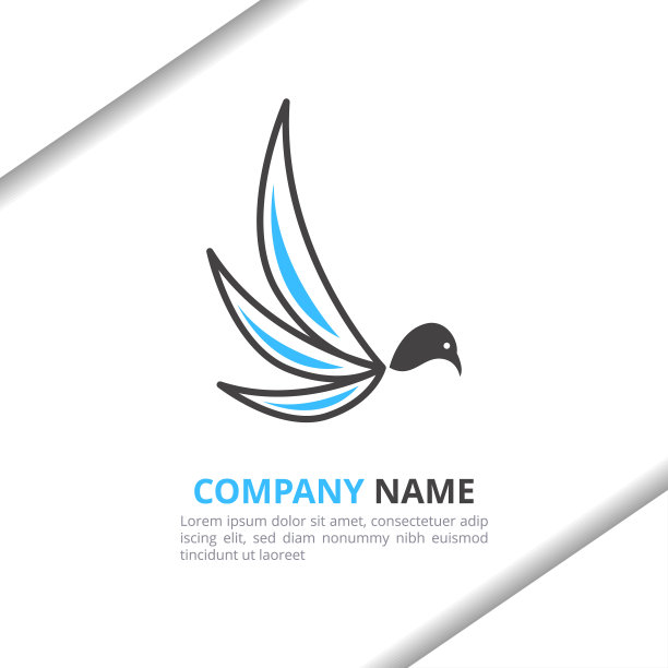 鸟翼标志设计理念，简约现代为您的品牌、动物商店、公司、企业图片下载