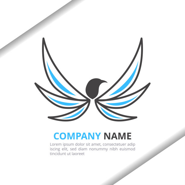 鸟翼标志设计理念，简约现代为您的品牌、动物商店、公司、企业图片下载