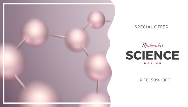 有科学背景的三维分子结构矢量设计图片下载