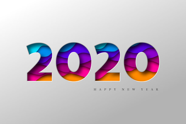 2020年新年横幅。素材图片