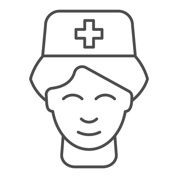 护士细线图标。医疗助理病媒插图孤立在白色。博士大纲风格设计，为网页和应用程序设计。Eps 10。图片下载