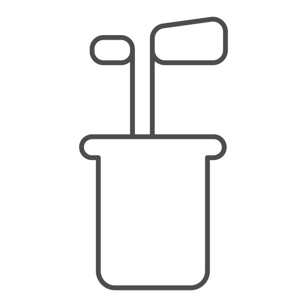 高尔夫球杆细线图标。高尔夫设备矢量插图孤立在白色。高尔夫球轮廓风格设计，为web和应用程序设计。Eps 10。图片下载