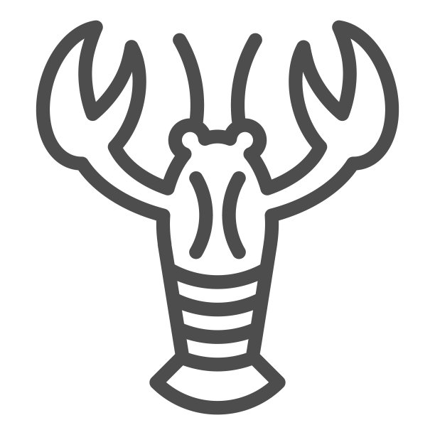 小龙虾行图标。甲壳类病媒插图孤立在白色上。龙虾轮廓风格设计，为网页和应用设计。Eps 10。图片下载