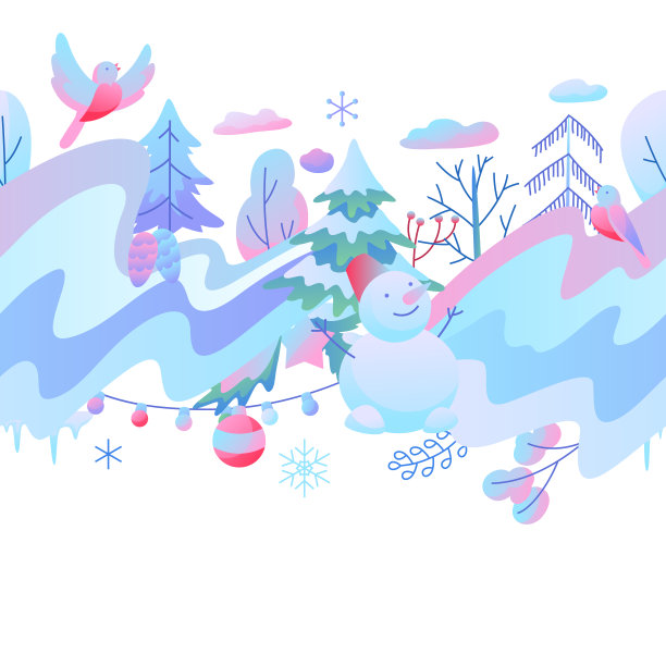 无缝模式与冬季项目。图片下载