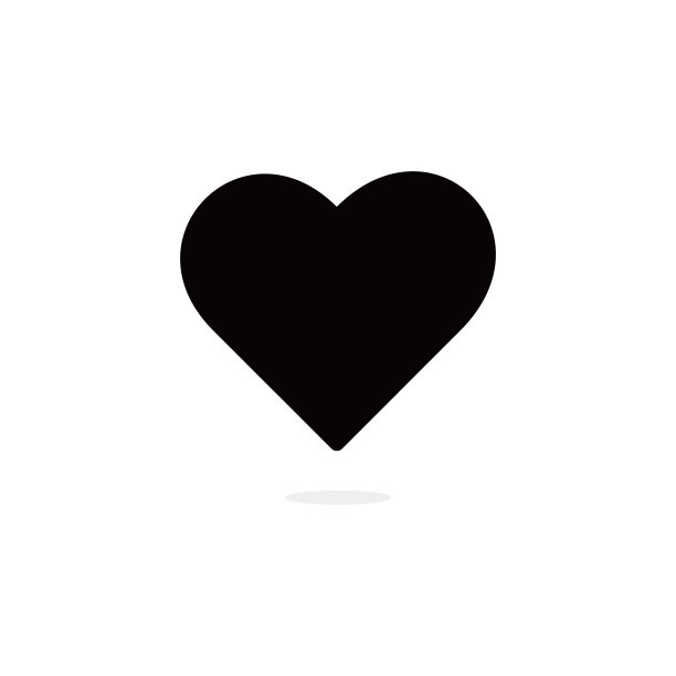 黑色的心矢量图标在白色的背景图片下载