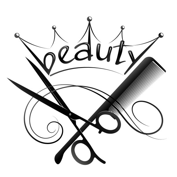 剪子和梳子是美容院的皇冠图片下载