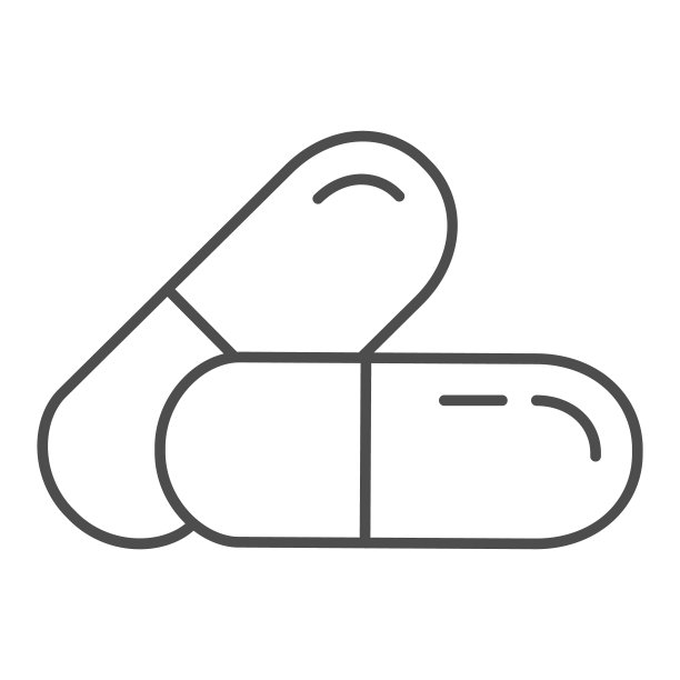胶囊细线图标。药丸载体插图孤立白色。维他命轮廓风格设计，专为网页和应用设计。Eps 10。图片下载