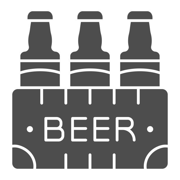 包装啤酒固体图标。啤酒盒子矢量插图孤立在白色。Case with beer字形风格设计，专为网页和应用设计。Eps 10。图片下载