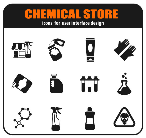 化学存储向量图标设置图片下载