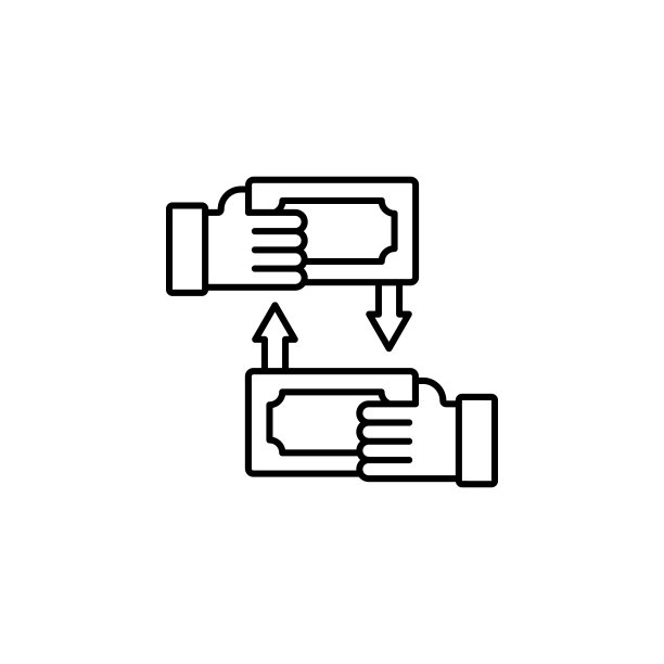 交易所，财务线图标在白色背景上图片下载