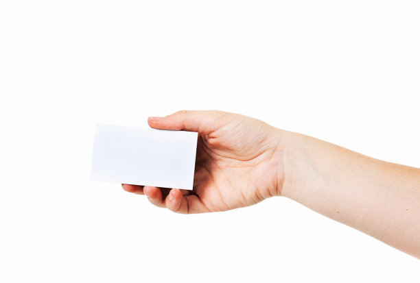 女手上拿着空白卡片图片下载