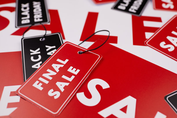 特写的当代购物背景与最终的销售标签，创意的促销理念图片下载