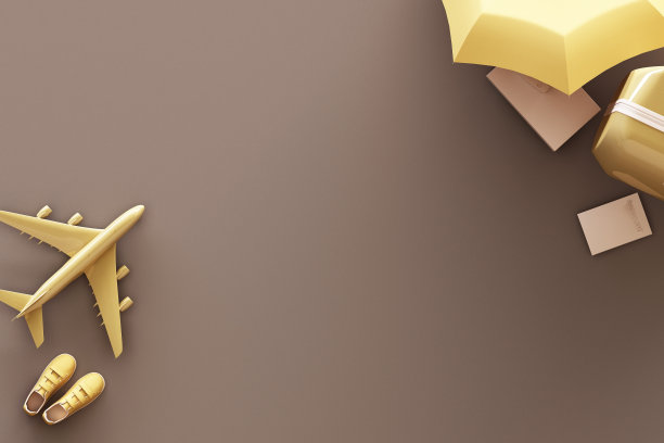 淡棕色背景的旅行箱。旅行的概念。三维渲染图片下载