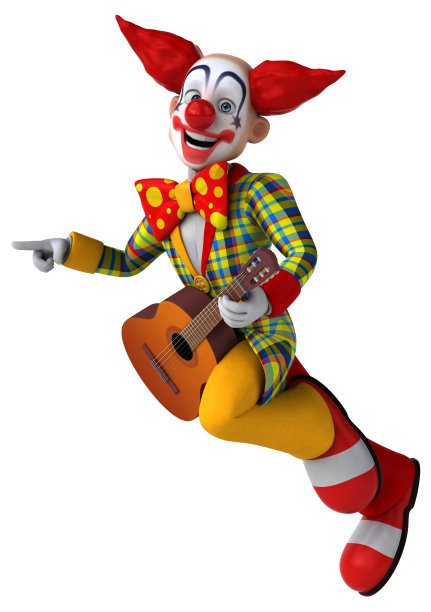 有趣的小丑- 3D插图图片下载