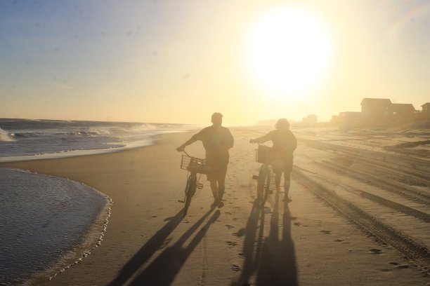 夕阳中的伙伴图片下载
