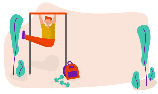 一个健壮的年轻人穿着现代运动服在街头运动场上的单杠上做着腹肌训练。户外运动的概念。带有拷贝空间的横幅。图片下载