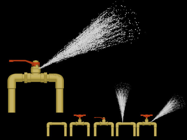 在透明背景下，一组液体从管道中泄漏图片下载