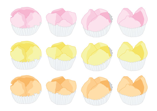 甜点泰国米粉松饼或中国新年蛋糕或年糕，年糕是一种食物准备糯米和消费在中国菜。在白色背景矢量插图图片下载