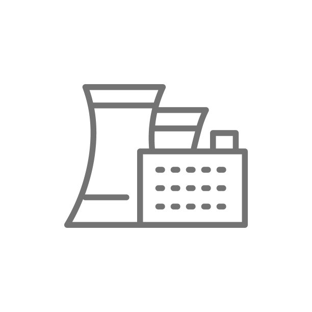 热电厂或核电站线路图标。图片下载