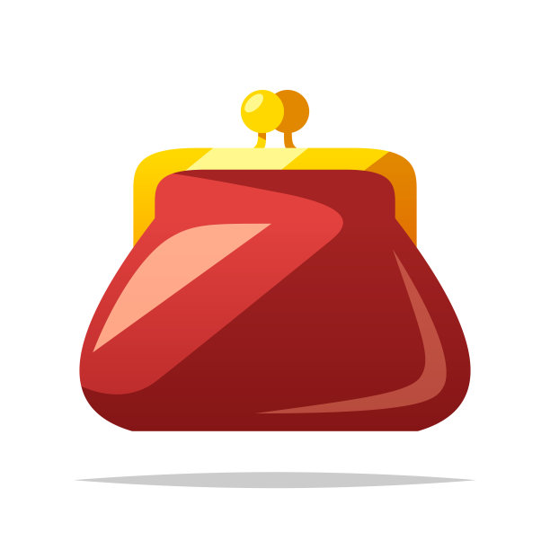 硬币钱包钱包矢量孤立插图图片下载
