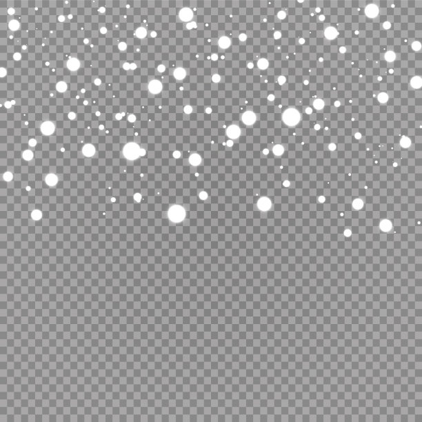 现实的雪花。孤立在透明背景上。矢量图图片下载