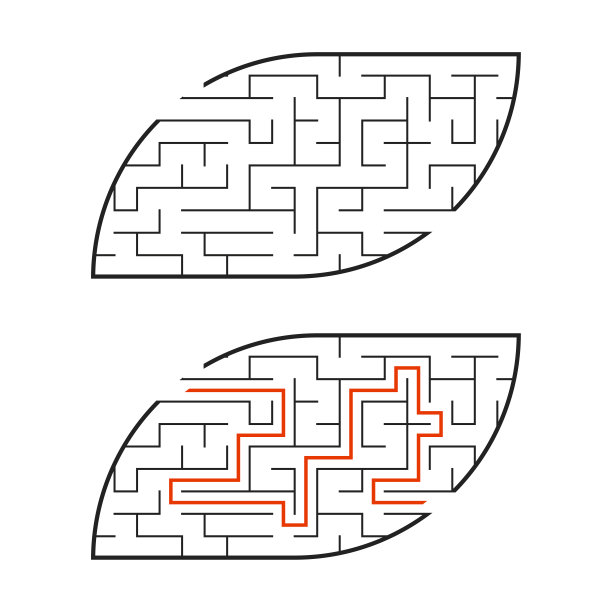 摘要迷宫。游戏对孩子。对儿童拼图。迷宫难题。矢量插图。图片下载
