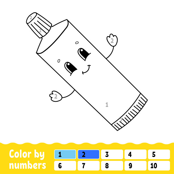 颜色的数字。儿童涂色书。开朗的性格。矢量插图。可爱的卡通风格。手绘。儿童幻想页面。孤立在白色背景上。图片下载