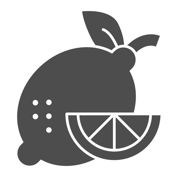 柠檬坚实的图标。酸果载体插图孤立在白色上。维他命字形风格设计，专为网页和应用设计。Eps 10。图片下载