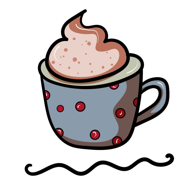 用豌豆杯喝咖啡。舒适的装饰配件。这个季节是冬天。温暖和安慰。——向量。矢量图图片下载