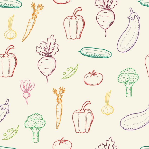 无缝矢量蔬菜图片下载