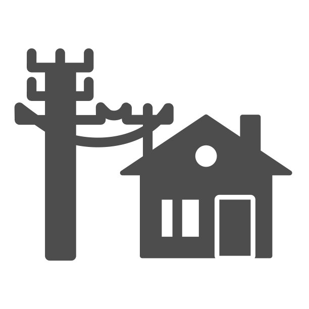 房子电气化固体图标。电力和家矢量插图孤立在白色。电线和房屋字形风格的设计，为网页和应用程序设计。Eps 10。图片下载