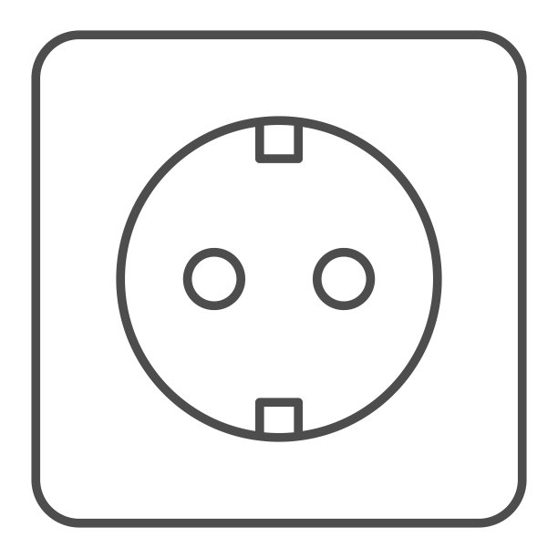 插座细线图标。电子矢量插图孤立在白色上。Power outline style design，专为网页和应用设计。Eps 10。图片下载