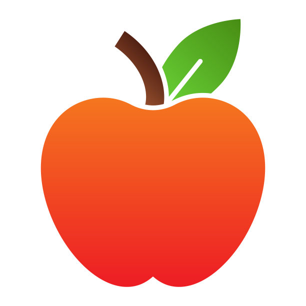 苹果平图标。水果颜色图标在时尚的平面风格。健康食品梯度风格设计，为网页和应用程序设计。Eps 10。图片下载