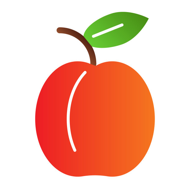 杏平图标。夏季水果颜色的图标在时尚的平风格。健康食品梯度风格设计，为网页和应用程序设计。Eps 10。图片下载