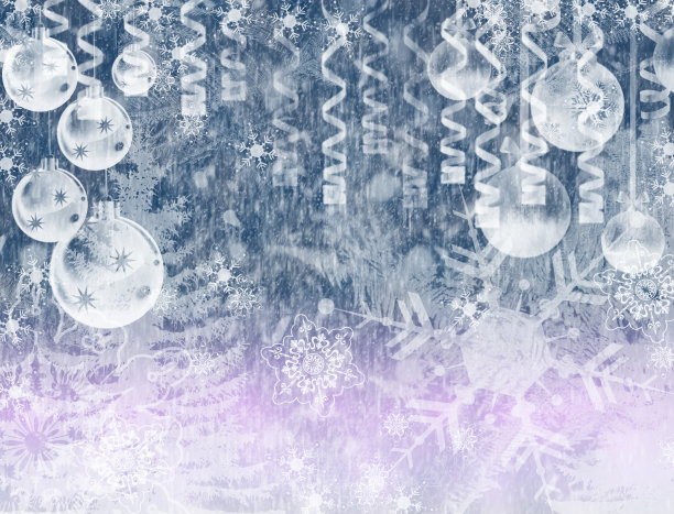 冬天美丽的插图-模板的背景雪花，雪花，圣诞玩具和白色的雪树新年和圣诞节"n图片下载